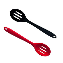 Silicone Kitchen Slotted Spoon, 2 Pcs Silicone Slotted Spoon Heat Resistant, Non Scratch Cooking Spoons Set for Stirring, Scooping and Mixing