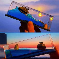 Car Interior Dashboard Decoration, Titanic Wave Cruise Ship, Liquid Wave Cruise Ship Decoration, Nautical Showpiece for Show Piece for Home Decor, Car Dashboard, Living Room, Office