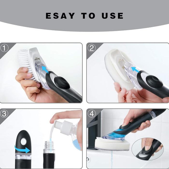 Multipurpose Cleaning Brush, Utensil & Dish Scrubber with Soap Dispenser, Soap Dispensing Dish Brush Set, Kitchen Cleaning Scrub, Design,Durable & Smooth Body Sink Dish Washing