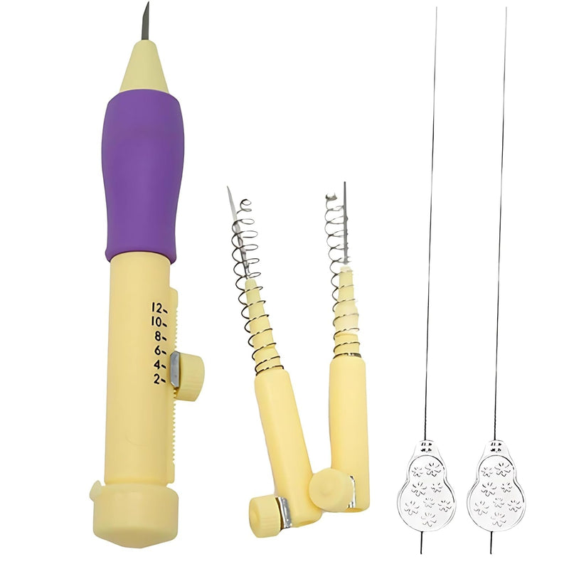 1 Set Punch Needle Set for Beginners - 3 Needle Sizes Threader, Embroidery Pen with Instructions - DIY Craft & Embroidery Tool,Sewing, Knitting, Embroidery Needle Punch (1 Set --- Purple punch needle set for embroidery)