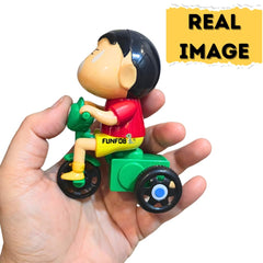 Shinchan Moving Toy | Shinchan Action Figure Length-10cm PVC Multicolour | Shin-chan - Cycle Moving