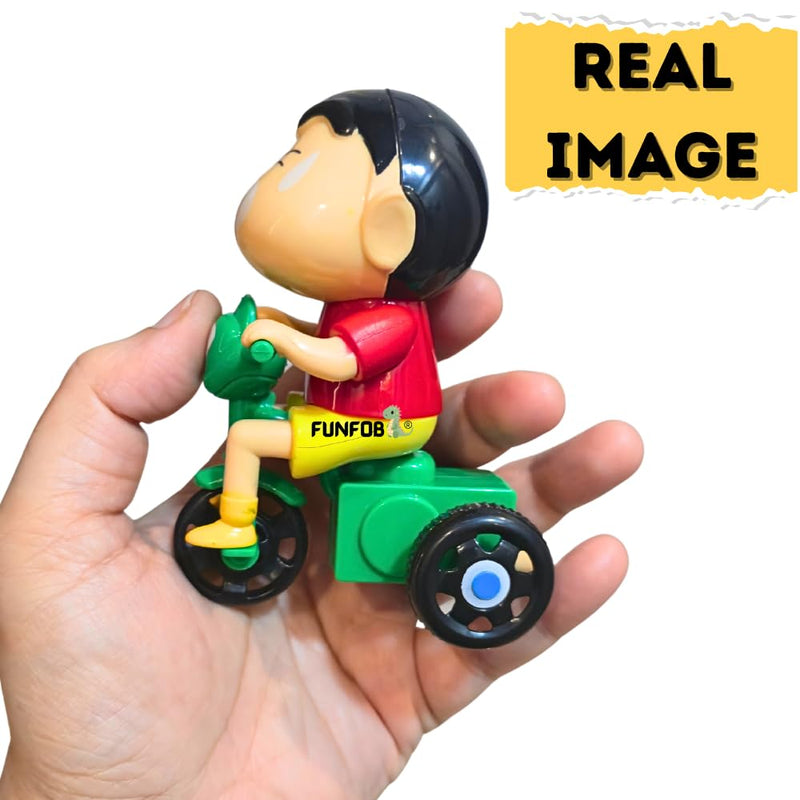 Shinchan Moving Toy | Shinchan Action Figure Length-10cm PVC Multicolour | Shin-chan - Cycle Moving