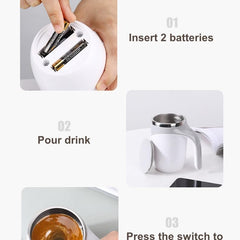 Self Stirring Coffee Mug Spinning Home Office Travel Mixer Cup Auto Magnetic Mug Mixer Automatic Mixing Coffee Cup Self Mixing Stainless Steel Cup for Coffee