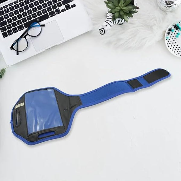 Sports Wrist Bag Running Arm Band Prekium Fabric Running Armband Phone Arm Pouch Case Cellphone Arm Band Phone Arm Case Holder Sports Phone Armbands Running Phone Holder Blue Color