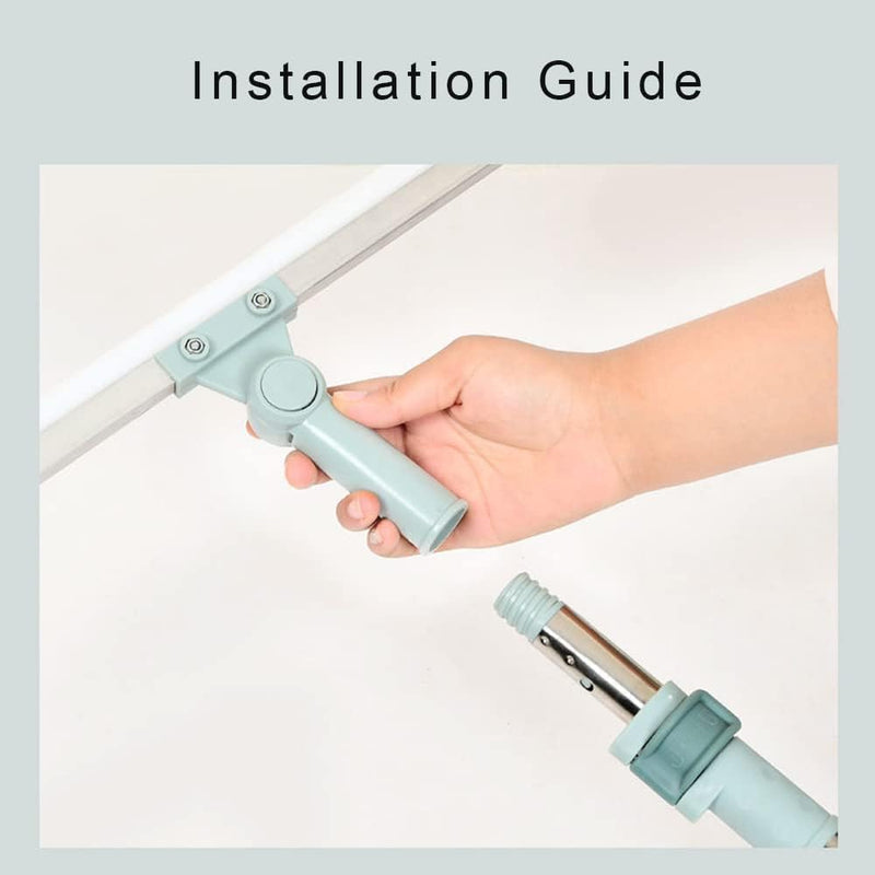 Heavy Duty Magic Broom Silicone Wiper With 180 Degree Rotating Head,Stainless Steel Extendable Handle Multipurpose Bathroom Silicon Wiper