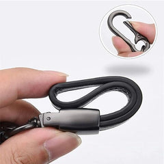 Catchy Premium Leather & Metal Bikes Stainless Steel Locking Hook Antirust Keychain Unique Stylish Look For Men/Women Keyring Compatible with Car and Bike I Suzuki (Black)