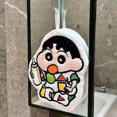 Shinchan Cute Kids Hand Towels with Hanging Loop | Pack of 1