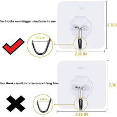 Transparent Wall Hooks, Pack of 3