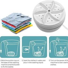 Portable Mini Ultrasonic Washing Machine - 30W USB Mini Turbine Washing Machine for Underwear, Socks, Baby Clothes - Water Saving and Energy Saving and Safe to Use