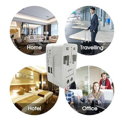 All-in-One Universal Worldwide Travelling AC Adaptor Plug (AU/UK/US/EU) International Power Charger Electric USB Power Plug Socket Adapter Converter