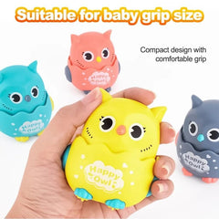 Kids Press And Go Owl Car Toys For Boys And Girls Crawling Toys For Moving Dino Toy For Birthday Gifts – Random Colour - 1Pc (Happy Owl - 1Pc)