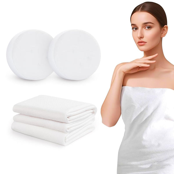 Soft Compressed Towel Tablets | Mini Portable Cotton Towels for Face & Body | Facial Disposable Towels, Makeup Remover, Chemical-Free, for Travel, Home, Gym, Camping & Outdoor Use