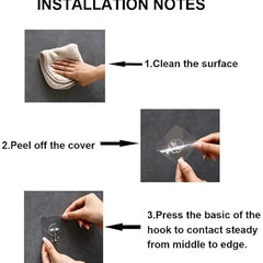 Transparent Wall Hooks, Pack of 3
