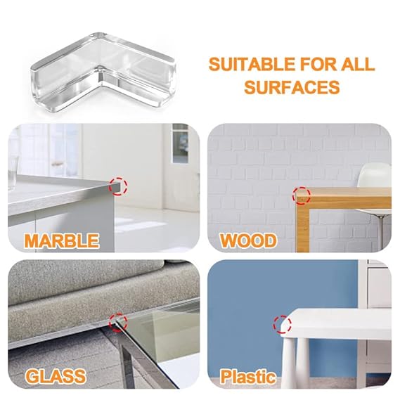 Corner Protector for Baby Soft Transparent Table Corner Guards & Edge Protectors for Sharp Edges, Furniture & Bed Corners (4psc)