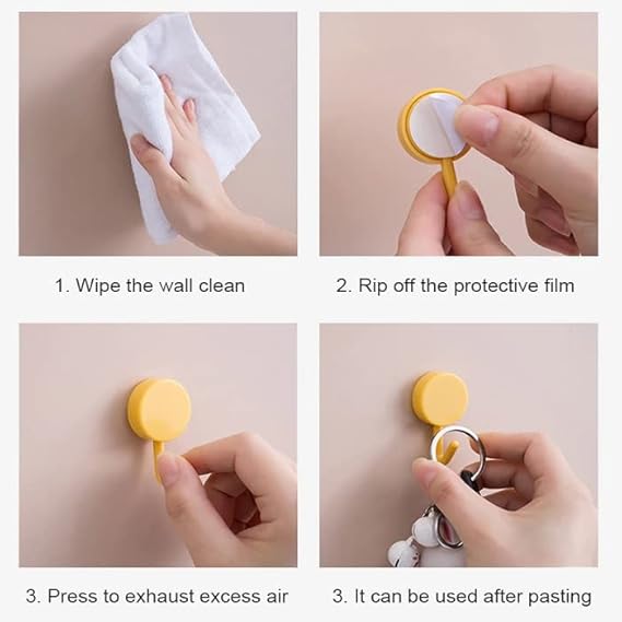 Adhesive Wall Hooks for Hanging, Kitchen, Bathroom, Decoration, Utility Hooks for Hanging Photo Frame, Utensils & Clothes