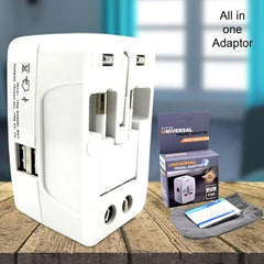 All-in-One Universal Worldwide Travelling AC Adaptor Plug (AU/UK/US/EU) International Power Charger Electric USB Power Plug Socket Adapter Converter