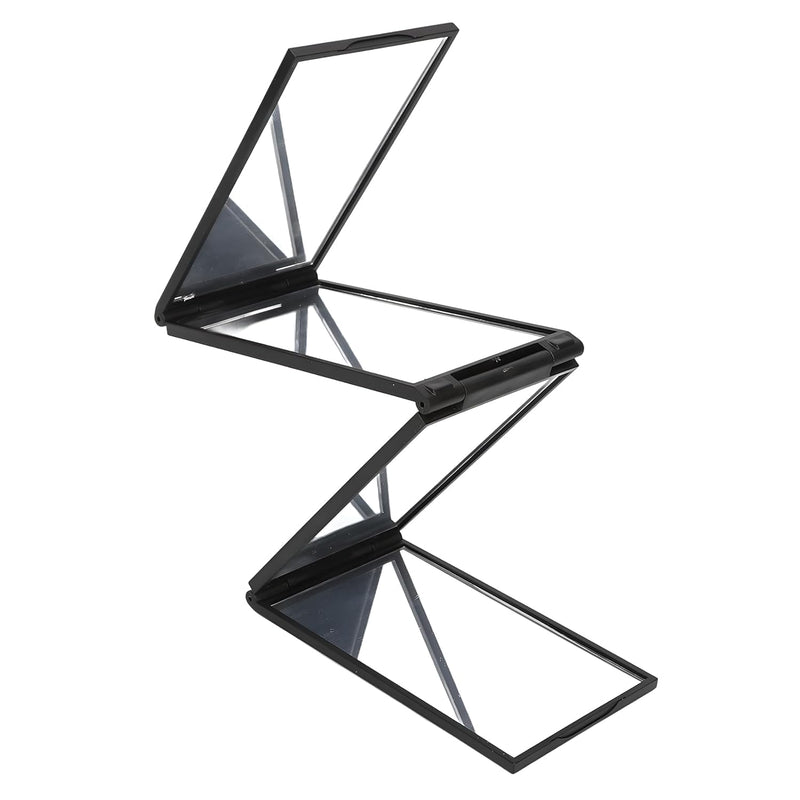 4-Way Self Haircut Mirror 360° Portable Foldable Mirror for Braiding, Hair Cutting, Styling & Grooming Back of Head Makeup Mirror with Adjustable Panels for Home or Salon Use
