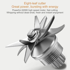 8-Leaf Blade Portable Travel Juicer Compact, Lightweight, and Easy to Clean Design for On-The-Go Juice Extraction USB Rechargeable Crushing Ice, Fruits and Vegetables, Multi-Purpose