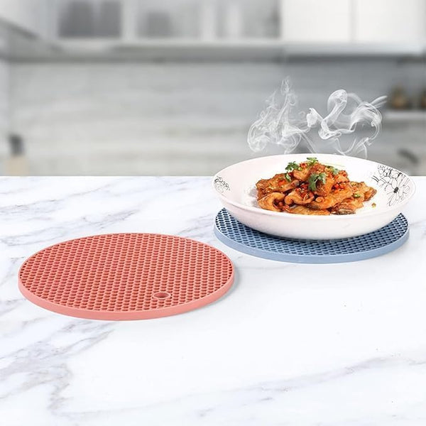 Silicone Trivet Mats | Food Grade BPA-Free | Heat Resistant Non-Slip Hot Pads for Kitchen | Multi-Functional Pan Protectors