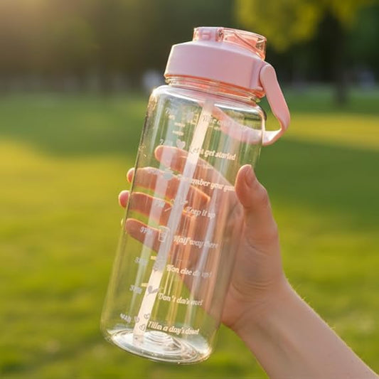 Motivational Water Bottle with Straw With Lid Sports Water Bottles 2 Liter, Unbreakable Shaker with Portable Wide Mouth,Travel Bottle, Sipper Bottle