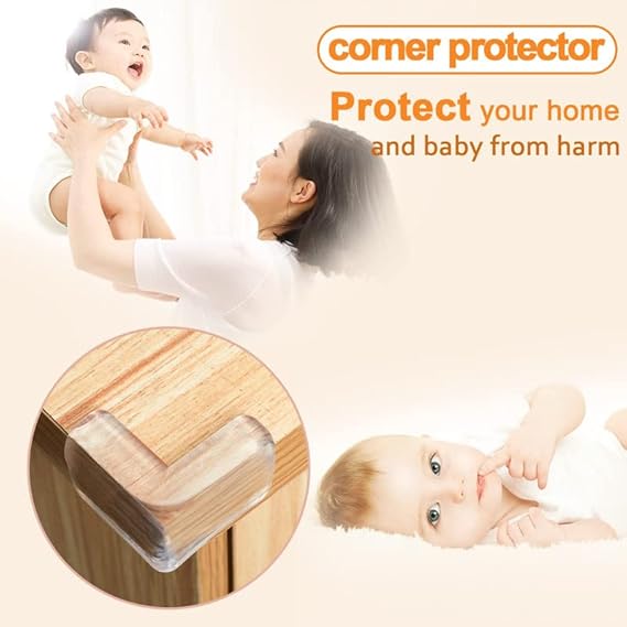 Corner Protector for Baby Soft Transparent Table Corner Guards & Edge Protectors for Sharp Edges, Furniture & Bed Corners (4psc)
