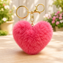 Pink Puffy Soft Toy Keychain