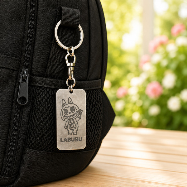 Labubu Face Steel Keychain
