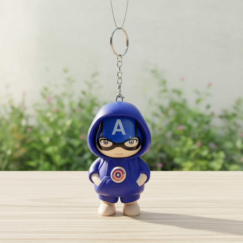 Captain America Face Changing Keychain