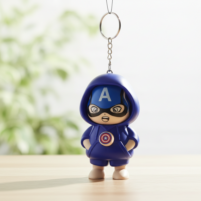 Captain America Face Changing Keychain