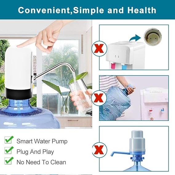 Automatic Wireless Water Can Dispenser Pump for 20 Litre Bottle Can, with Low Noise & High Efficiency