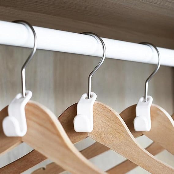 Clothes Hanger Connector Hooks, Stackable Clothes Hanger Extension Hook, ABS Cascading Hanger Hooks, Cascading Clothes Hangers for Clothes