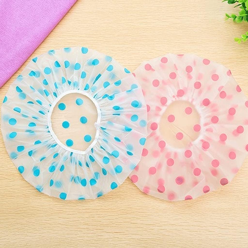 12pc Shower Cap for Women, Reusable Waterproof Elastic Eva Free-Size Bathroom Shower Caps - For Homes, Spas, Salons, Hair Treatment, Beauty Parlors (Multi-design & Multicolored &)