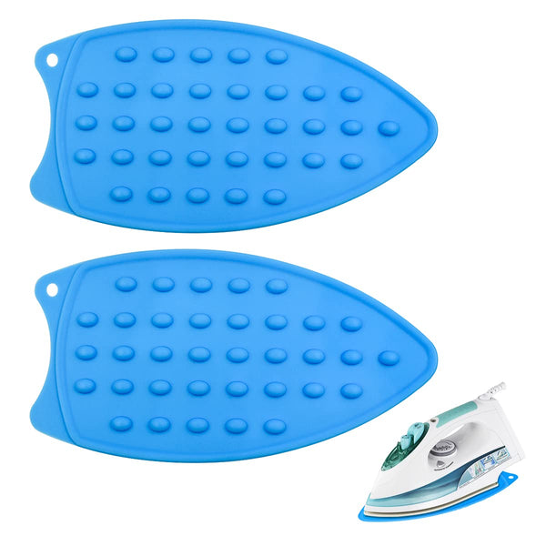 Silicone Iron Rest Pads Multipurpose Iron Hot Resistant Mat Protective Pads for Ironing Board, Flat Irons, Curling Irons (Blue)
