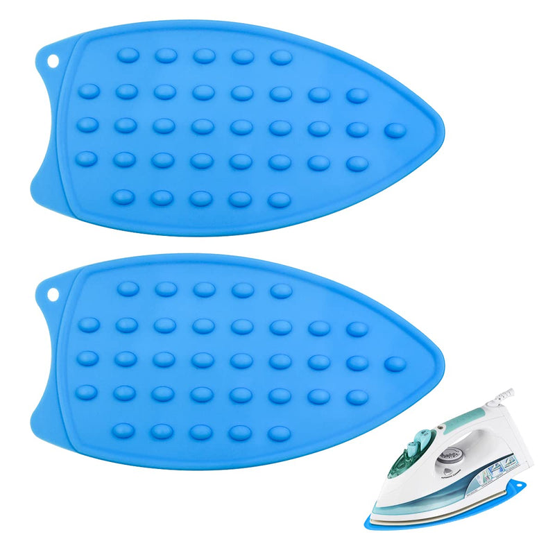 Silicone Iron Rest Pads Multipurpose Iron Hot Resistant Mat Protective Pads for Ironing Board, Flat Irons, Curling Irons (Blue)