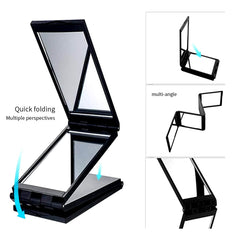 4-Way Self Haircut Mirror 360° Portable Foldable Mirror for Braiding, Hair Cutting, Styling & Grooming Back of Head Makeup Mirror with Adjustable Panels for Home or Salon Use
