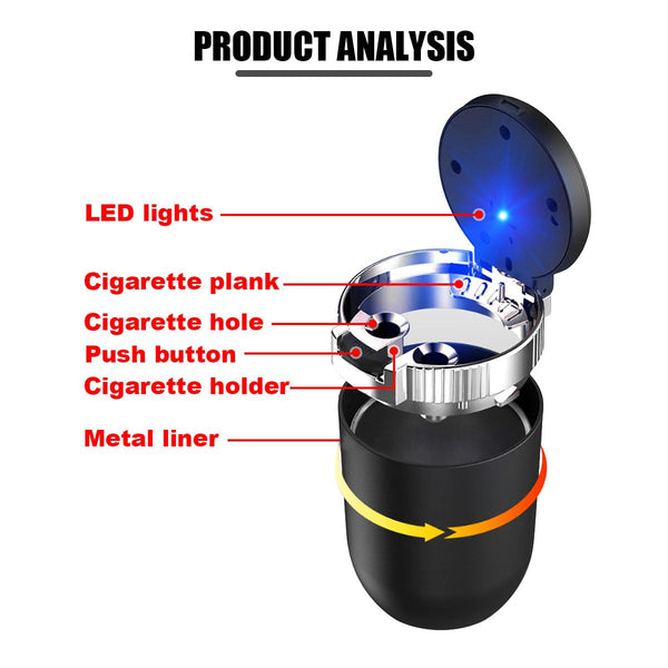 LED Portable Car Ashtray