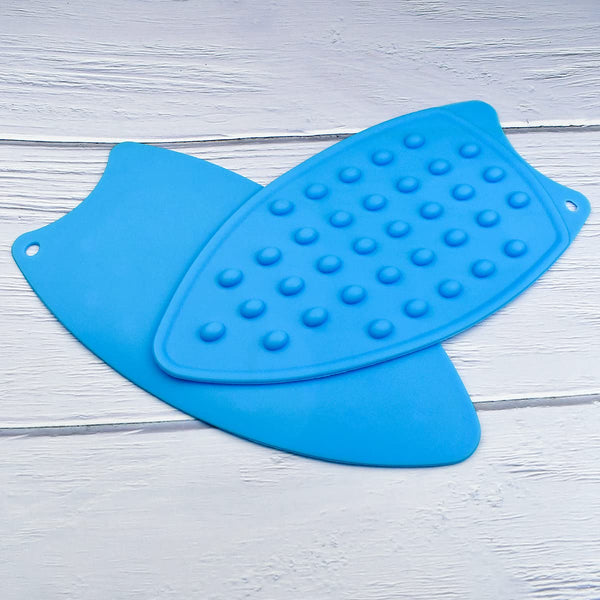 Silicone Iron Rest Pads Multipurpose Iron Hot Resistant Mat Protective Pads for Ironing Board, Flat Irons, Curling Irons (Blue)