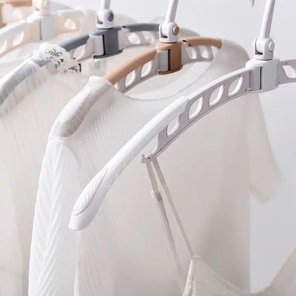 Portable Folding Clothes Hanger (6 Pc): 360° Rotation, Travel, Adjustable