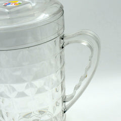 Mocktail Pet Jug Plastic Jug with lid, Drinking Beverage Jag, Transparent Tableware Reusable BPA Free, Plastic Water jug for Home use, Ideal for Home, Restaurants