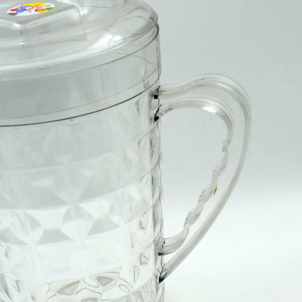 Mocktail Pet Jug Plastic Jug with lid, Drinking Beverage Jag, Transparent Tableware Reusable BPA Free, Plastic Water jug for Home use, Ideal for Home, Restaurants