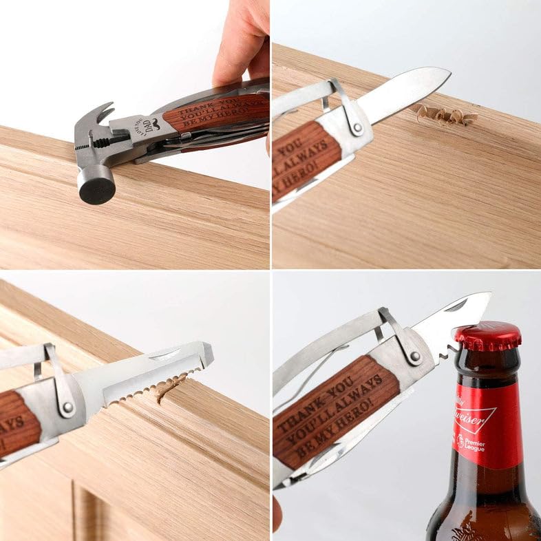 Hammer Multitool, Opener Screwdriver, Cool Gadget Christmas Gifts Stocking Stuffer for Men, Outdoor Camping