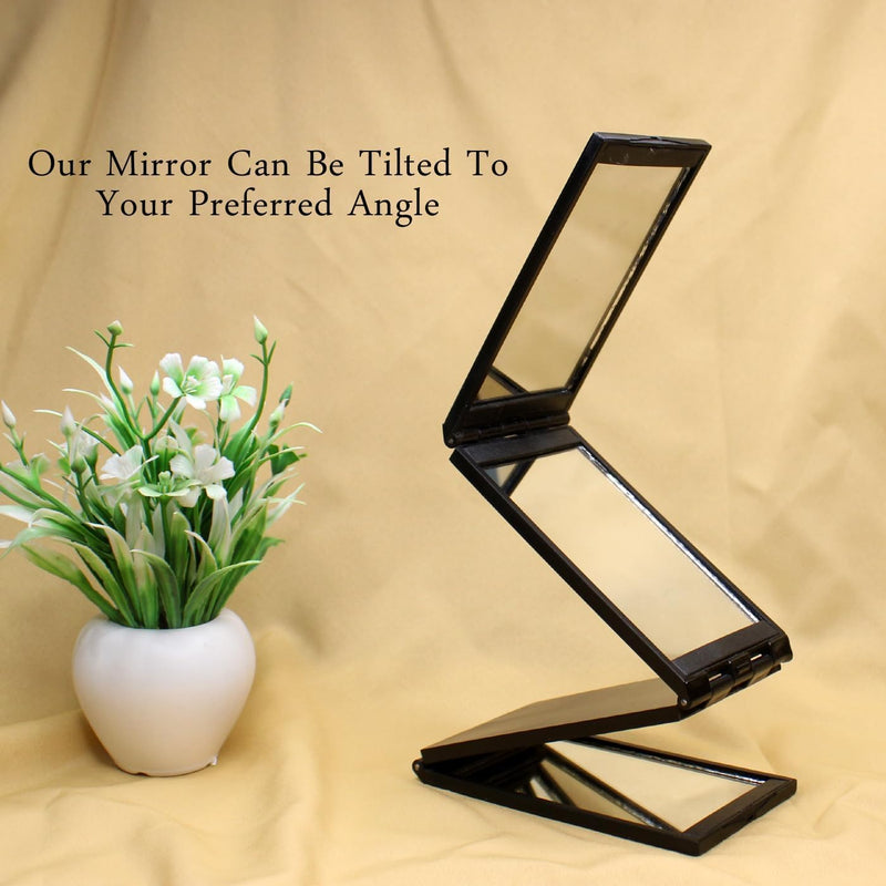 4-Way Self Haircut Mirror 360° Portable Foldable Mirror for Braiding, Hair Cutting, Styling & Grooming Back of Head Makeup Mirror with Adjustable Panels for Home or Salon Use