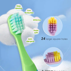 Kids Toothbrush Cute Tooth Brush, Pack of 3 Pcs, PBT Soft Bristles Toothbrush for 3-6 Years Old Children, Manual Toothbrush for Kids (Multicolor)
