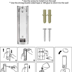 Wall Mounted Liquid Soap Dispenser, 400ml Manual Pump, for Shampoo, Sanitizer, and Lotion, High-Durability ABS Storage, for Bathroom and Kitchen