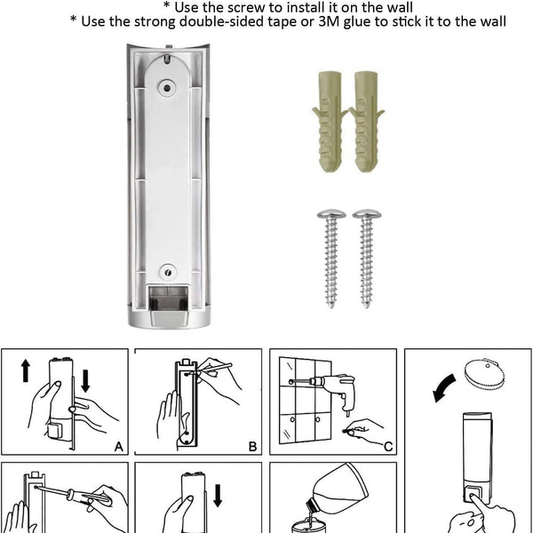 Wall Mounted Liquid Soap Dispenser, 400ml Manual Pump, for Shampoo, Sanitizer, and Lotion, High-Durability ABS Storage, for Bathroom and Kitchen