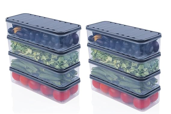 Fridge Storage Boxes Freezer Storage Containers, Container for Kitchen Storage Set, Storage in Kitchen, Vegetable Storage, Draining Crisper Refrigerator Food Box