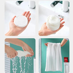 Soft Compressed Towel Tablets | Mini Portable Cotton Towels for Face & Body | Facial Disposable Towels, Makeup Remover, Chemical-Free, for Travel, Home, Gym, Camping & Outdoor Use