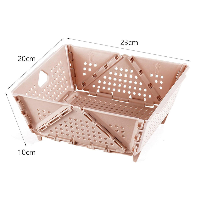 Folding Basket 23X20Cm Fruit Vegetable Holder for Kitchen Bedroom Livingroom Pink|Home & Garden|Kitchen Dining & Bar|Kitchen Storage & Organization|Racks & Holders