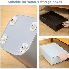 4 Pcs Self Adhesive Mini Swivel Casters Wheels,Universal Wheels at The Bottom of The Storage Box