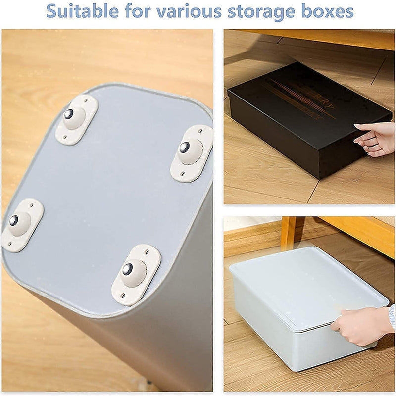 4 Pcs Self Adhesive Mini Swivel Casters Wheels,Universal Wheels at The Bottom of The Storage Box